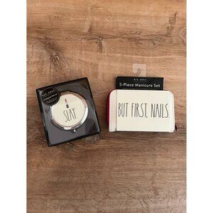 NWT Rae Dunn Manicure Set & Compact Mirror Bundle